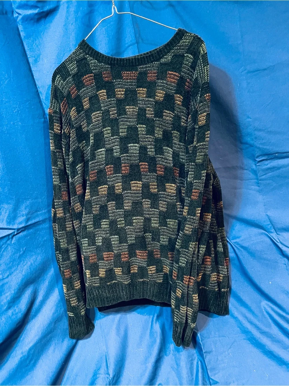 Dockers XL Dark Green Multicolor Pattern Crewneck Men’s Pullover Sweater